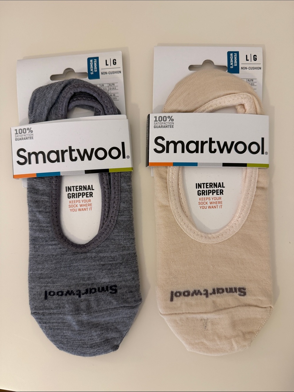 Smartwool Women's No-Show Liner Socks - Gray & Cream